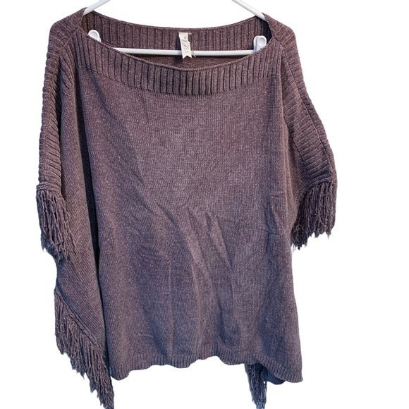 LLove Pullover Purple Sweater Poncho. Size Small Medium. - Picture 2 of 10